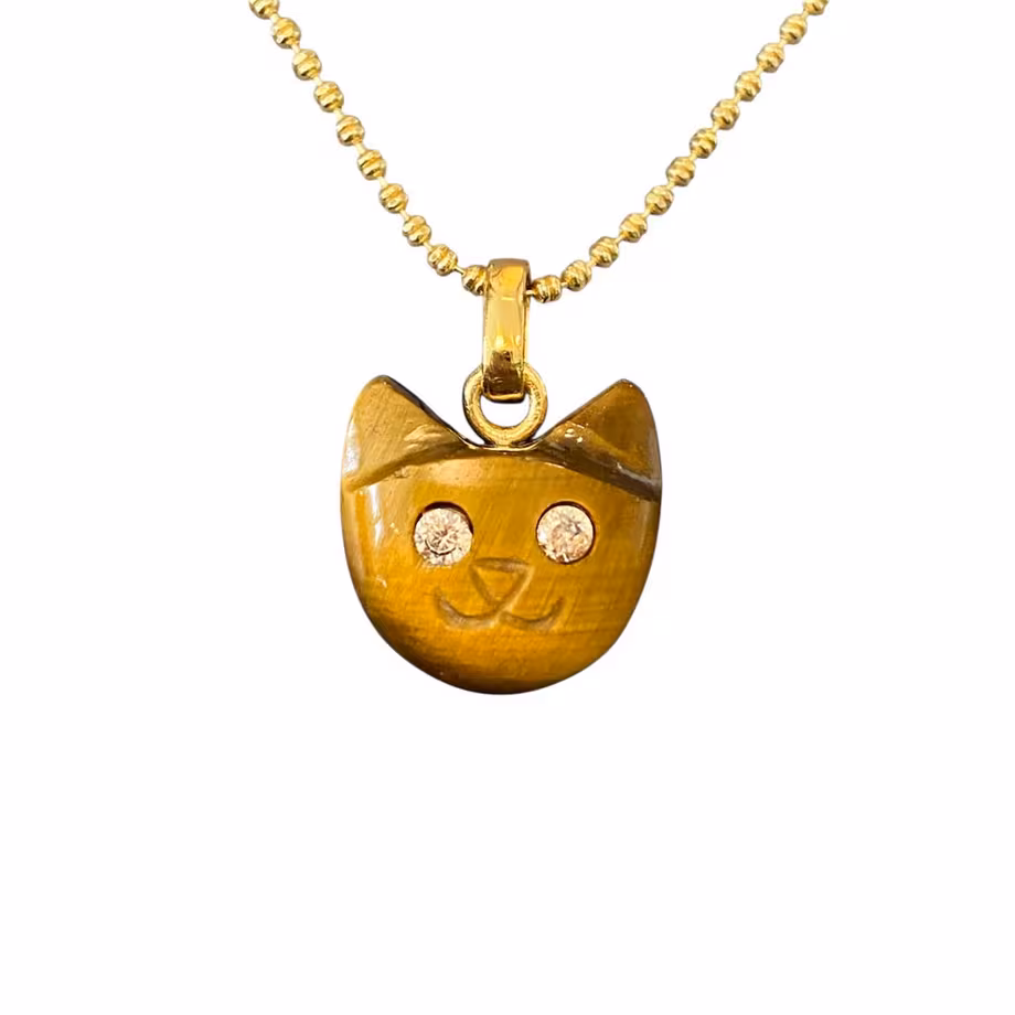 Katze, Bonita, Tieger, braun, Anhänger, Kette gold